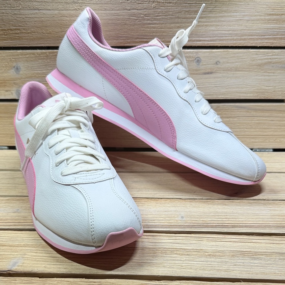 PUMA Turin Ii Lace Up Sneakers Shoes Casual - White & Pink Size 13M